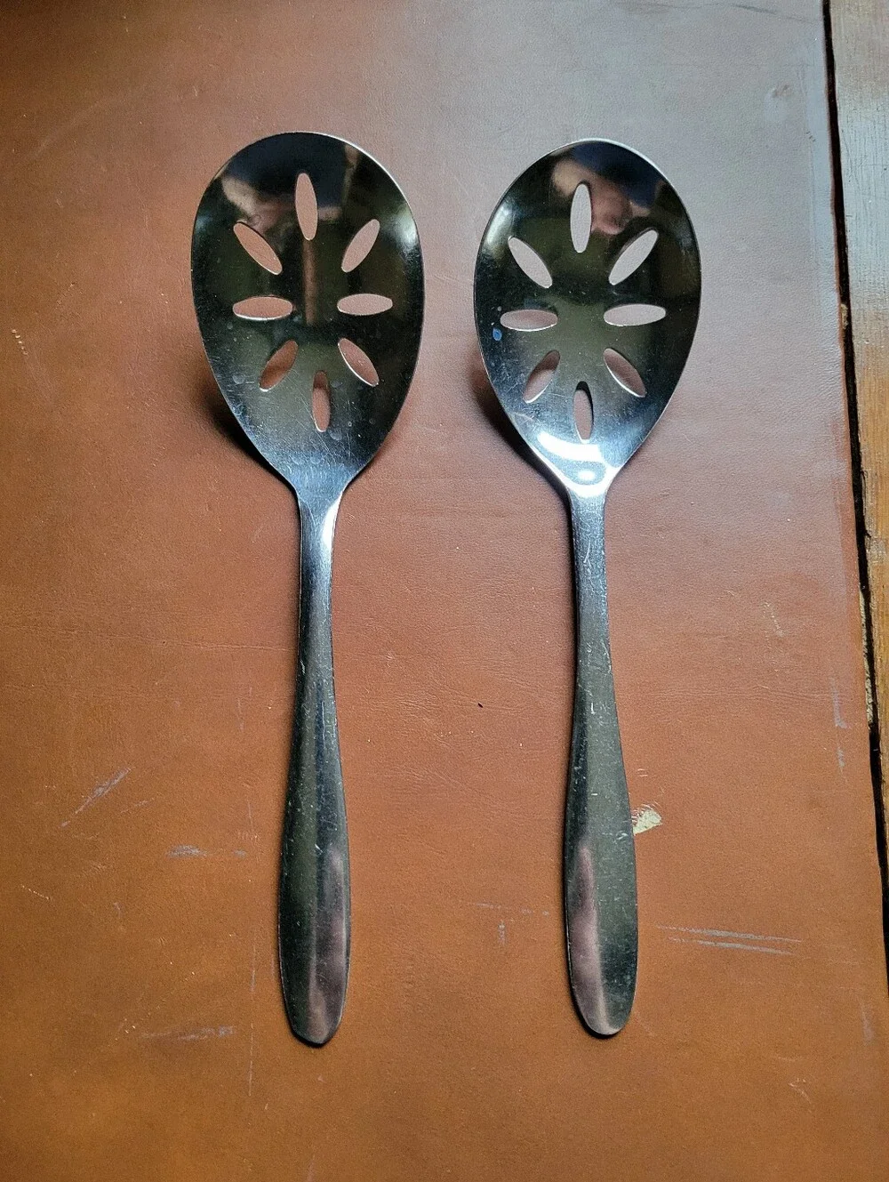 2 Imperial Stainless Korea Slotted Serving Spoons